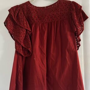 Red burgundy color size  xl causal top